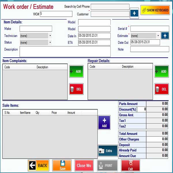 i2h software : Repair Store Software