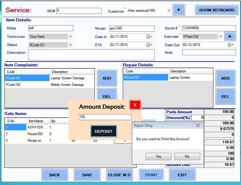 Repair Shop Software 